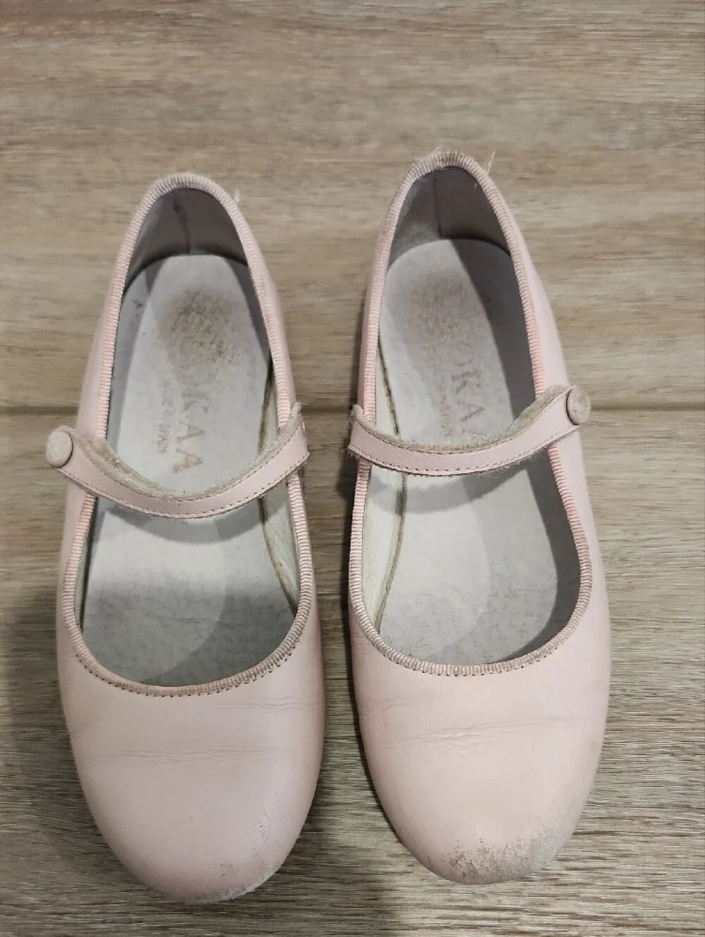 OKAA Girls Leather Mary Jane Shoes Pink Made In Spain Size EU 29/ US 11.5/ 12